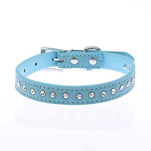 

Cat Dog Collar Reflective Adjustable / Retractable Running Hands free Casual Cosplay Polka Dot Rhinestone PU Leather Purple Red