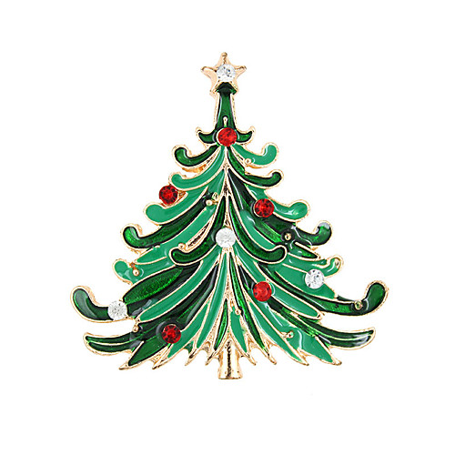 

Women's Brooches Ladies Fashion Christmas Brooch Jewelry Green For Party Special Occasion Birthday Gift Daily Casual