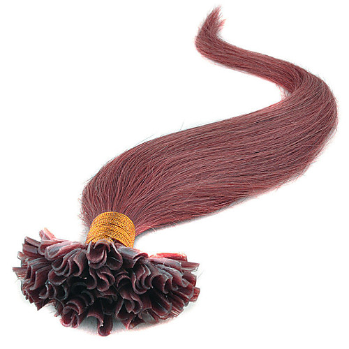

Febay Fusion / с U-образным кончиком Расширения человеческих волос Прямой Натуральные волосы Вино