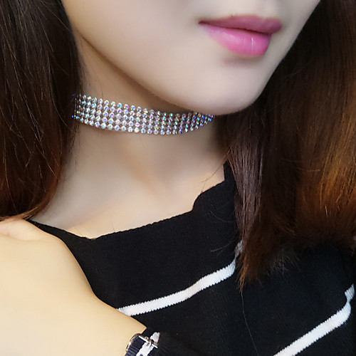 

Women's Tattoo Choker Tattoo Style European Fashion Rhinestone White Rainbow Necklace Jewelry For Wedding Party Daily Casual