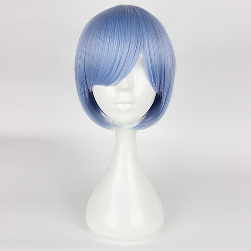 

Re:Zero Starting Life in Another World Rem Ram Cosplay Wigs Women's 14 inch Heat Resistant Fiber Blue Anime