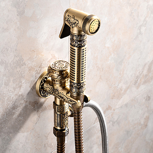 

Bathroom Sink Faucet - Pre Rinse Antique Brass Wall Mounted Single Handle One HoleBath Taps