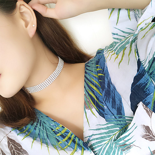 

Women's Ladies European Fashion Rhinestone White Rainbow Necklace Jewelry For Wedding Party Daily Casual