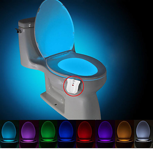 

brelong 1 шт обновление водонепроницаемый 8-цветной человеческого тела датчик движения пир туалет ночной свет