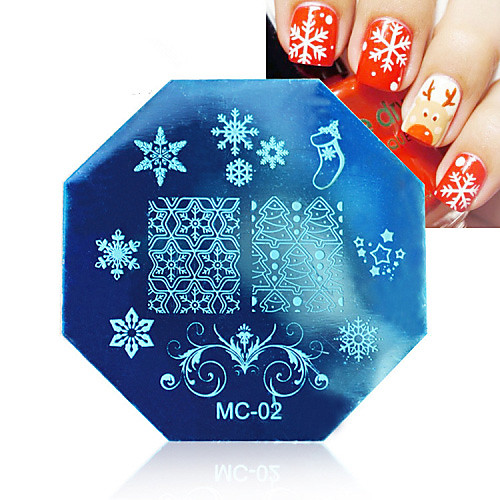 

1PCS Christmas Nail Art Stamping Image Template Plates With Stamp