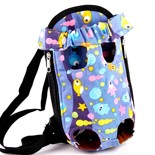 

Cat Dog Carrier Bag & Travel Backpack Front Backpack Portable Cute Pet Fabric Blue