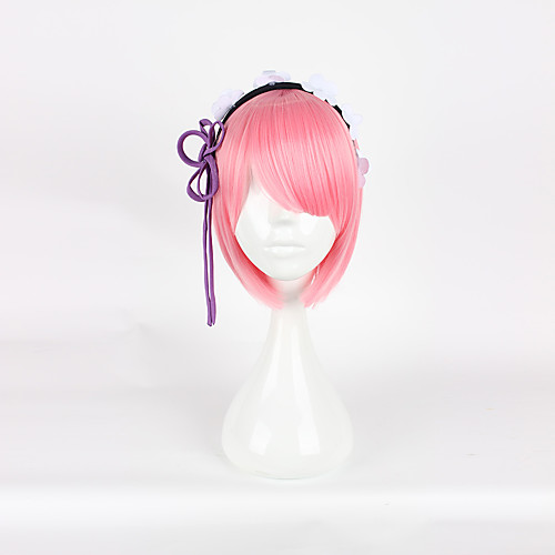 

Re: Zero - Начало жизни в другом мире Rem Ram Косплэй парики Жен. 14 дюймовый Термостойкое волокно Розовый Аниме