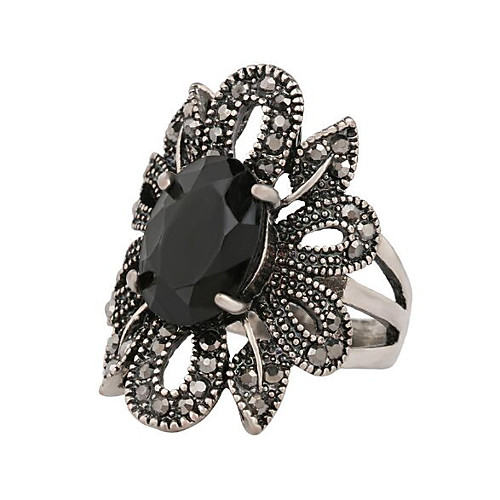 

Women's Ring Onyx AAA Cubic Zirconia Black Imitation Diamond Alloy Luxury European Gothic Casual Jewelry