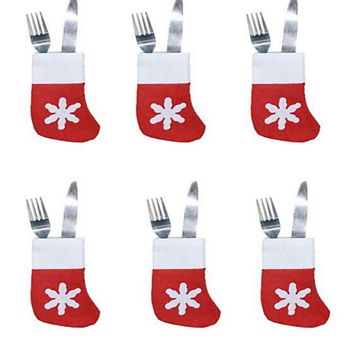 

6Pcs Christmas Socks Cutlery Tray Little Socks