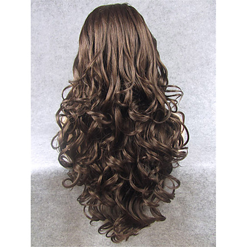 

Synthetic Wig Wavy Wavy Lace Front Wig Long Brown Synthetic Hair Women's Natural Hairline Brown