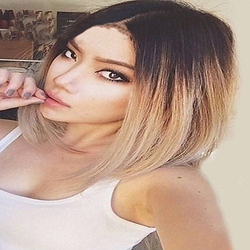 

Synthetic Wig Straight Synthetic Hair Middle Part Bob Wig Medium Length