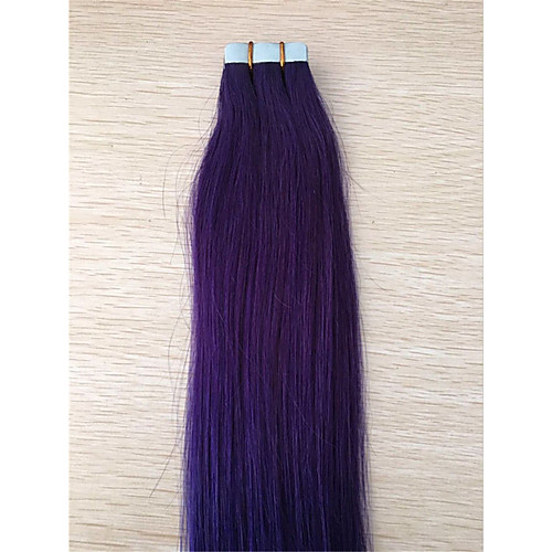 

PANSY Tape In Human Hair Extensions Straight Human Hair Brazilian Hair Ombre Lavender