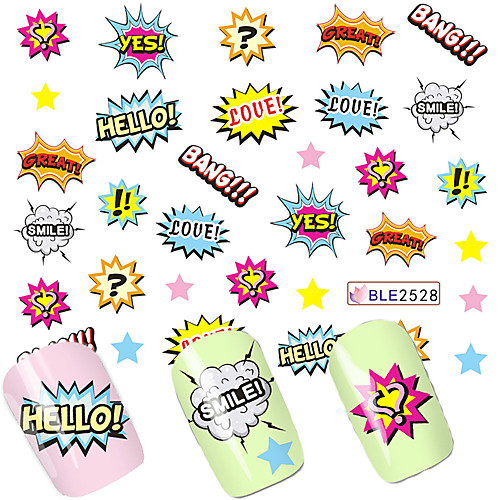 

1sheets nail art wraps new fashion hello designs latter printing nail sticker