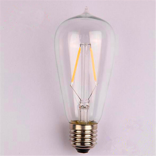 

1шт 2 W 200 lm E26 / E27 LED лампы накаливания ST58 2 Светодиодные бусины COB Декоративная Тёплый белый 220-240 V / 1 шт. / RoHs