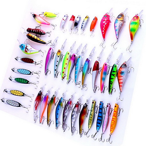 

39 pcs Hard Bait Soft Bait Fishing Lures Hard Bait Soft Bait Multifunction Sinking Bass Trout Pike Bait Casting General Fishing Soft Plastic