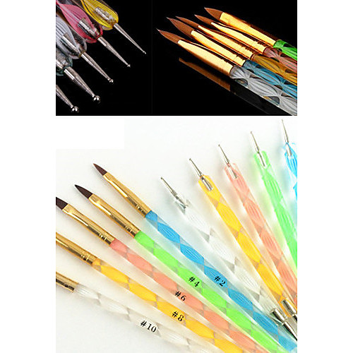 

5pcs Synthetic Hair / Plastic / Metal Nail Art Tool Nail Art Kit Nail Acrylic Brush For Finger Nail Toe Nail Acrylic Brush Novelty nail art Manicure Pedicure Classic / Cute Daily