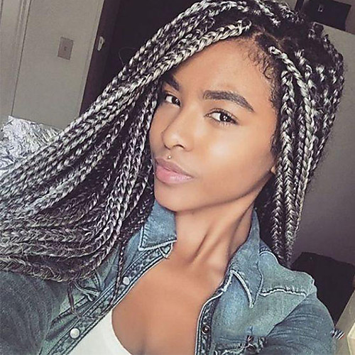 

box braids twist braids grey hair braids 24inch kanekalon synthetic hair extensions