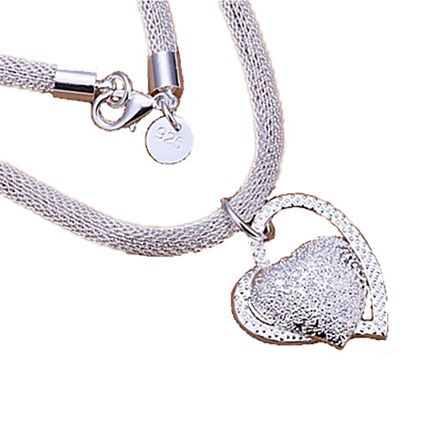 

Women's Pendant Necklace Statement Necklace faceter Heart Love Ladies Sterling Silver Silver Necklace Jewelry For Thank You Valentine