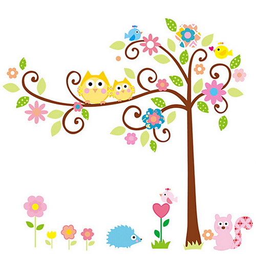 

Животные ботанический Мультипликация Наклейки Простые наклейки Декоративные наклейки на стены, Марганец сталь Винил Украшение дома