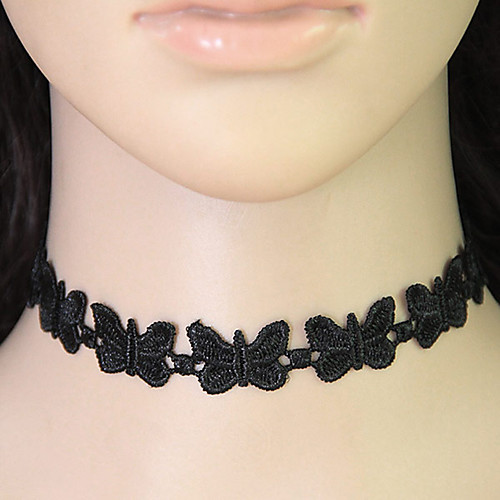 

Women's Choker Necklace Collar Necklace Butterfly Animal European Fashion Lace Black Necklace Jewelry For Casual