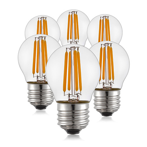 

KWB 6шт 400 lm E26 / E27 LED лампы накаливания G45 4 Светодиодные бусины COB Тёплый белый 220-240 V / 6 шт. / RoHs