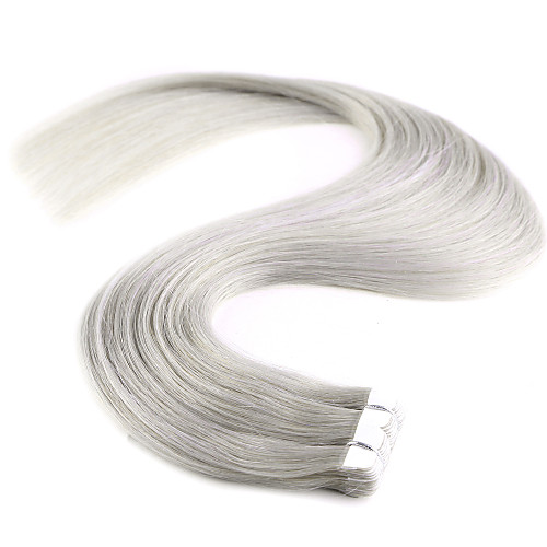 

20 20pcs new m tape in human hair extensions 100 straight remy pu skin weft