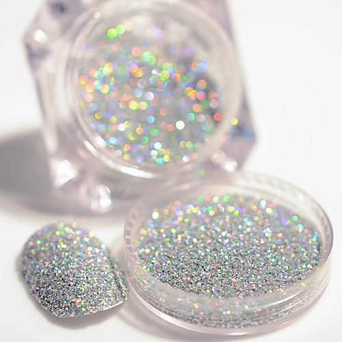 

2g box holographic silver laser nail glitter powder gorgeous shiny dust powder manicure nail art glitter decoration