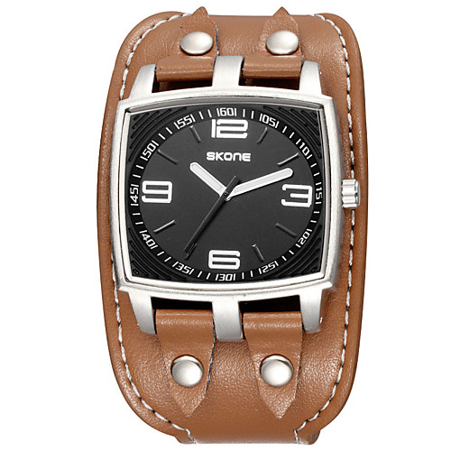 

Men's Sport Watch Quartz Water Resistant / Water Proof PU Band Black Brown Black Coffee