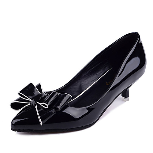 

Жен. Полиуретан Весна Обувь на каблуках На низком каблуке Заостренный носок Бант Черный / Красный / Светло-Розовый / Свадьба / Для праздника