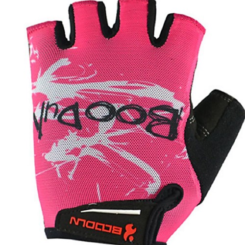 фото Boodun зима перчатки для велосипедистов перчатки для горного велосипеда горные велосипеды дышащий противозаносный ударопрочность защитный без пальцев полупальцами спортивные перчатки сетка розовый для Lightinthebox