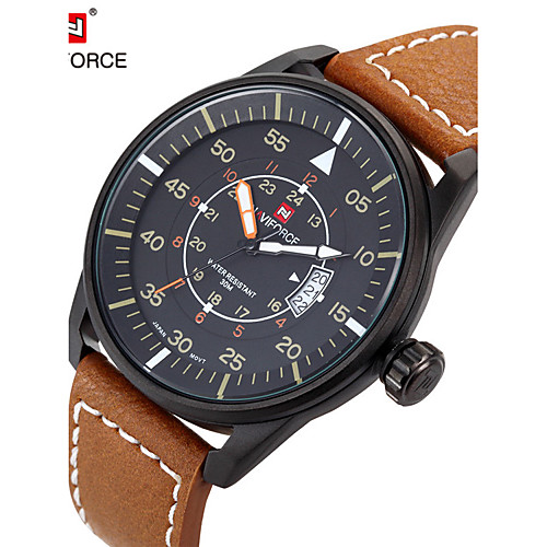 

Men's Sport Watch Military Watch Dress Watch Fashion Watch Wrist watch Calendar Quartz Digital Genuine Leather Band Vintage Charm Casual