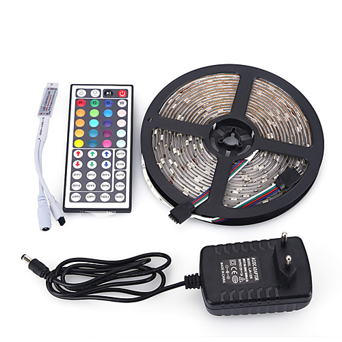 

5m Light Sets Tiktok LED Strip Lights 150 LEDs 5050 SMD RGB Remote Control / RC / Cuttable / Dimmable 100-240 V / Linkable / Suitable for Vehicles / Self-adhesive / Color-Changing / IP44