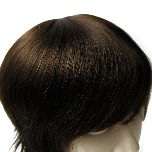 

6 8inch мужчины тупею хорошее качество человеческой девственной волосы прямые