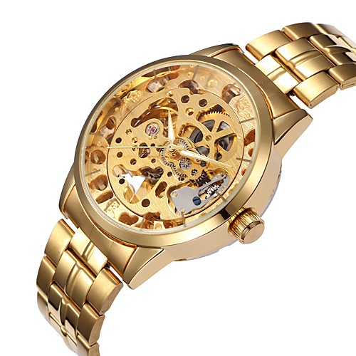 

Men's Fashion Watch Wrist Watch Mechanical Watch Automatic self-winding Multi-Colored 30 m Hollow Engraving Analog Casual - Gold Silver