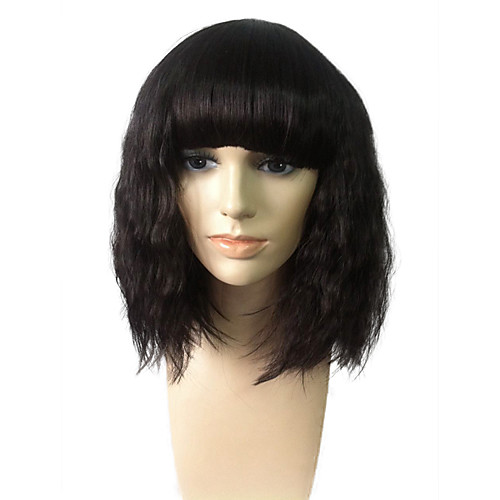 

Парики из искусственных волос Kinky Curly Стиль Стрижка боб Без шапочки-основы Парик Черный Черный Искусственные волосы Жен. Черный Парик Парик из натуральных волос