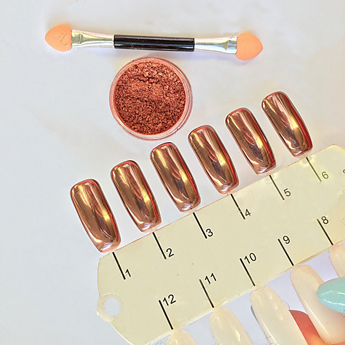 

new rose gold nails powder mirror chrome effect pigment nail art