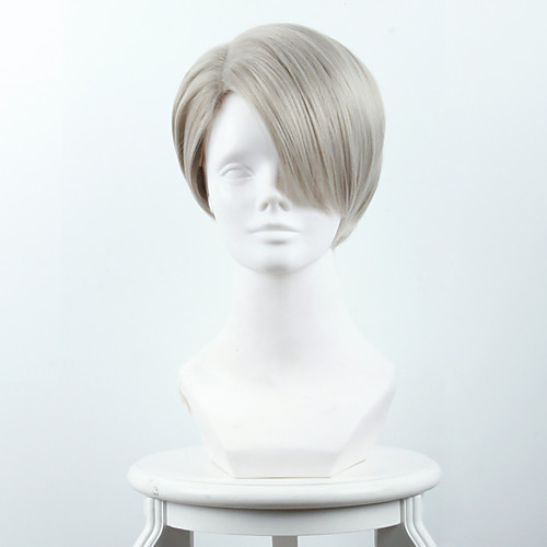 

Synthetic Wig Straight Straight Wig Short Grey Synthetic Hair Women's Gray