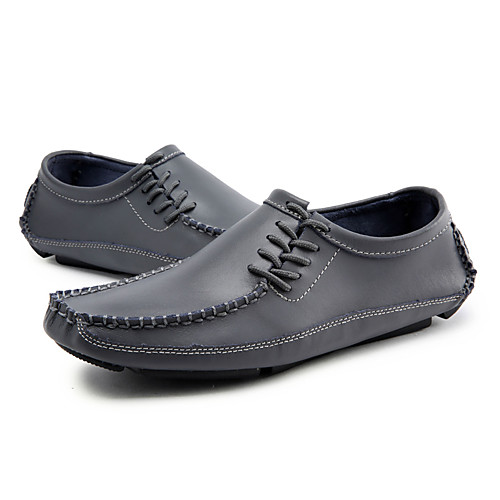 

Муж. Мокасины Кожа Весна / Лето Мокасины и Свитер Черный / Серый / Коричневый / Шнуровка / Офис и карьера / EU41