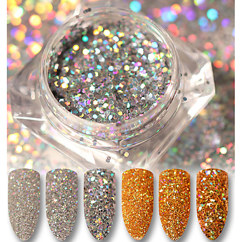 

3g holo gold silver glitter powder laser paillette nail dust powder manicure nail art sequins decorations