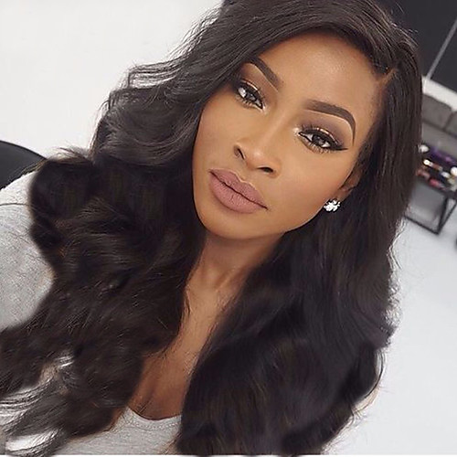 

Натуральные волосы Бесклеевая кружевная лента Лента спереди Парик стиль Бразильские волосы 360 фронтальных Естественные кудри Парик 180% Плотность волос / Природные волосы / 100% ручная работа