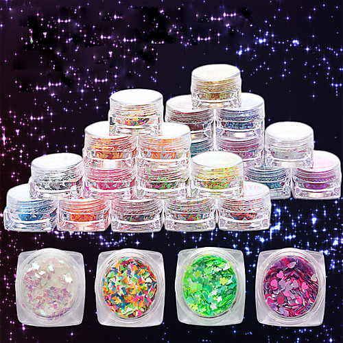 

12pcs Acrylic Full Cover Nail Tips Sequins For nail art Manicure Pedicure Classic Daily