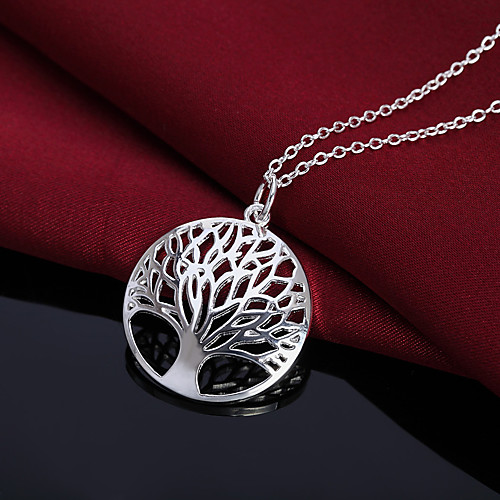 фото Жен. ожерелья с подвесками заявление ожерелья дерево жизни мода серебрянное покрытие серебряный ожерелье бижутерия назначение повседневные lightinthebox