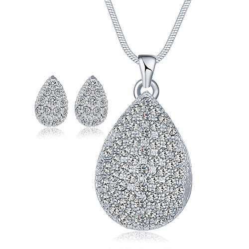 

Crystal AAA Cubic Zirconia Ladies Crystal Cubic Zirconia Earrings Jewelry Silver For Wedding Party Special Occasion Daily Casual
