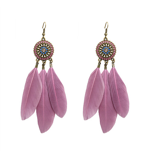 

Women's Drop Earrings Ladies Stylish Native American Feather Earrings Jewelry Candy Pink / 11# / Royal Blue For Wedding Party Special Occasion Party / Evening Daily Casual 1 set