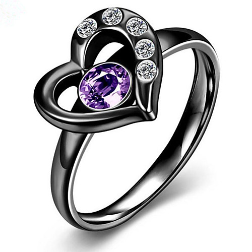 

Women's Ring Cubic Zirconia tiny diamond Gold Matt black Stainless Steel Zircon Cubic Zirconia Ladies European Fashion Party Daily Jewelry Round Cut Heart Love / Titanium Steel / Titanium Steel