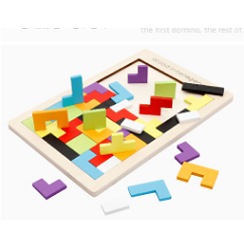 

Montessori Teaching Tool Tetris Building Blocks Wooden Puzzle 1 pcs Novelty Education Boys' Girls' Toy Gift