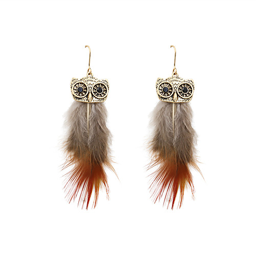 

Women's Drop Earrings Fashion Feather Earrings Jewelry Yellow / Red For Wedding Party Daily Casual Sports