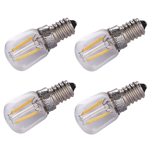 

4шт 1.5 W 100 lm E14 LED лампы накаливания 2 Светодиодные бусины COB Декоративная Тёплый белый 220 V / 4 шт.