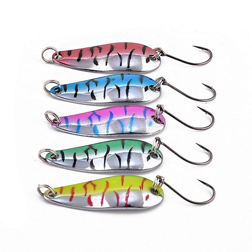 

5 pcs Hard Bait Sinking Bass Trout Pike General Fishing Metal