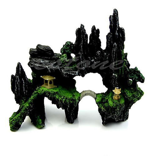

Аквариум Оформление аквариума Орнаменты Rock Outcrop Зеленый Искусственная Резина 24 9 17 cm